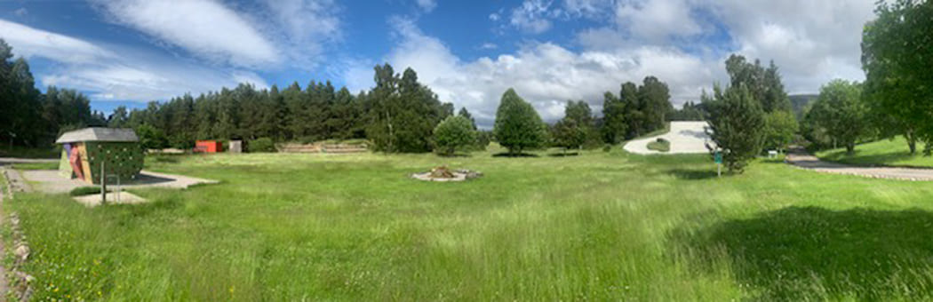 view of Lagganlia ground with lush green and view of activities